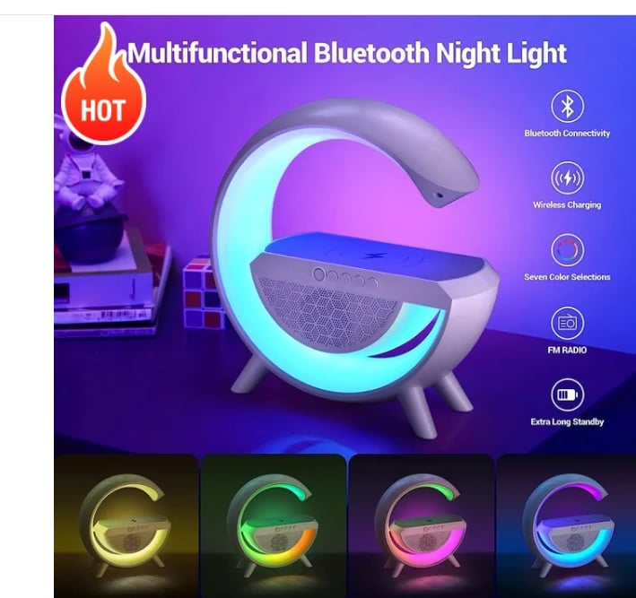 Sonivale™ - All-in-One Bluetooth Speaker with Colorful Lights and Wireless Charging