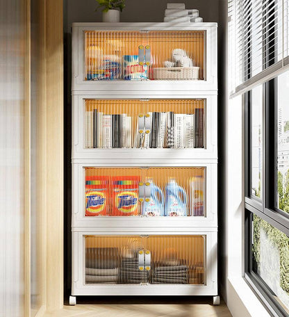 OrganixPro®Stackable Storage Bins with Lids and Doors