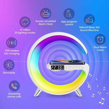 Sonivale™ - All-in-One Bluetooth Speaker with Colorful Lights and Wireless Charging