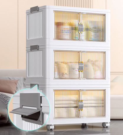 OrganixPro®Stackable Storage Bins with Lids and Doors