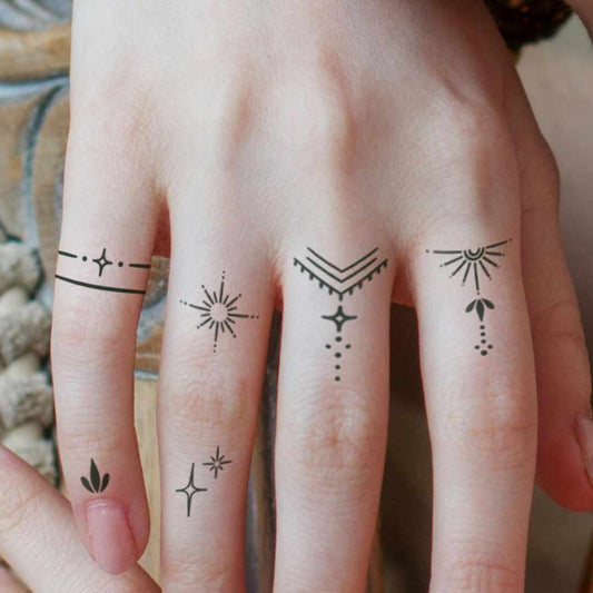 Ornament Finger Tattoos