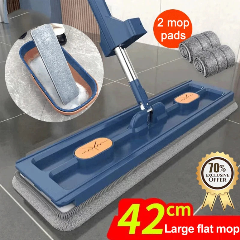 Lazy Mop 42 cm grand plat mains lavage gratuit ménage absorbant outil de nettoyage