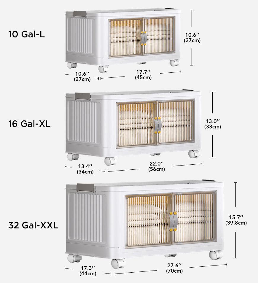 OrganixPro®Stackable Storage Bins with Lids and Doors