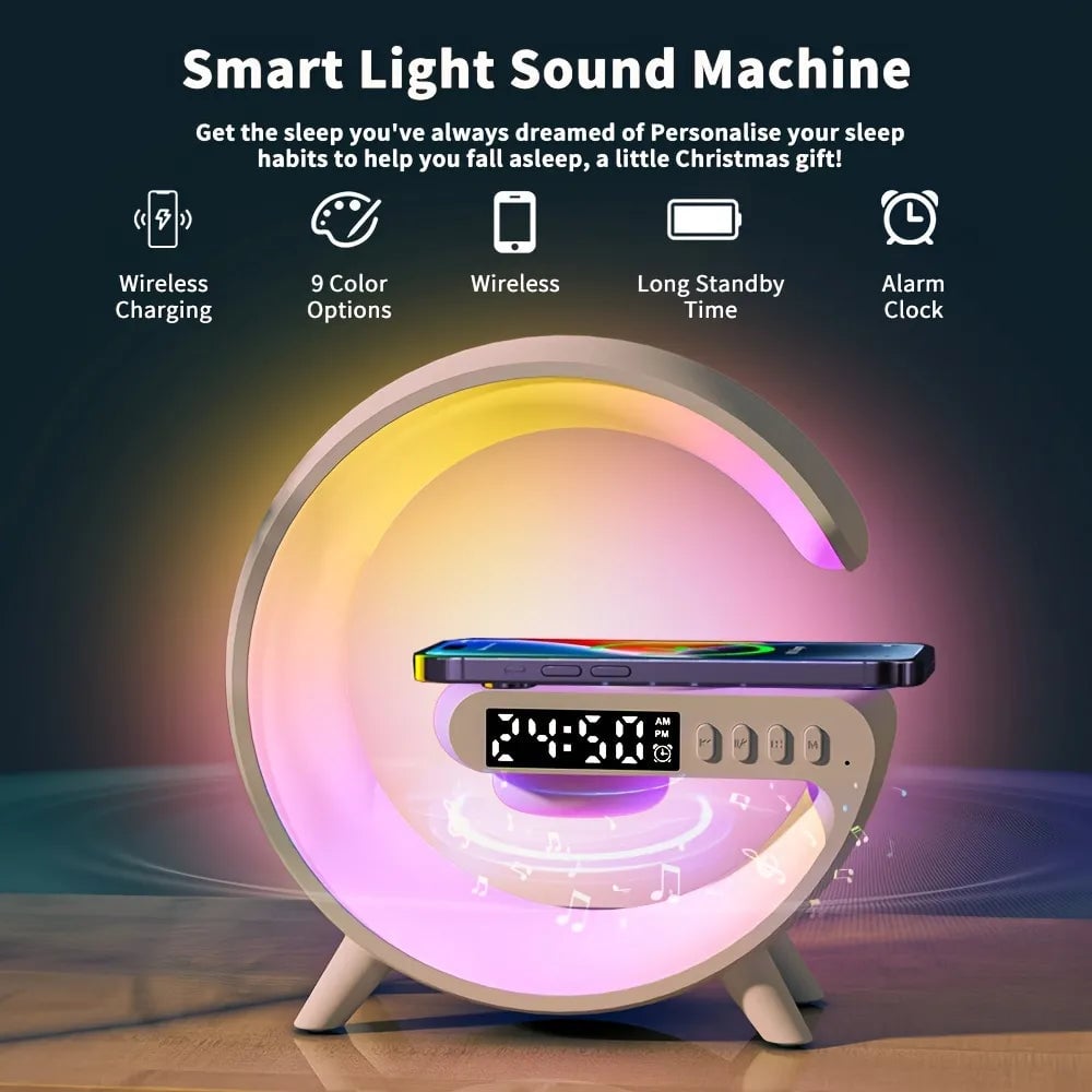 Sonivale™ - All-in-One Bluetooth Speaker with Colorful Lights and Wireless Charging